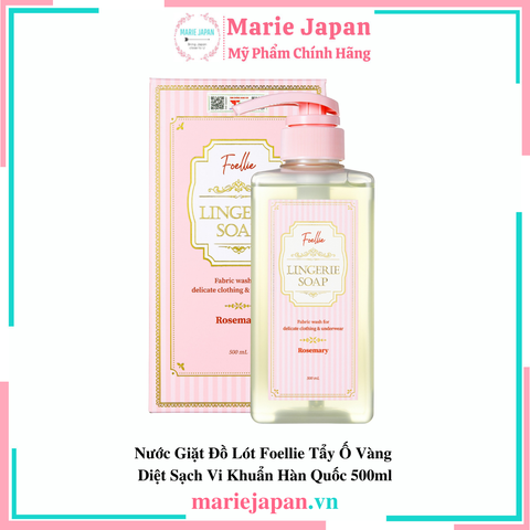 Nước Giặt Đồ Lót Foellie Lingerie Soap Cao Cấp Tẩy Ố Vàng Diệt Sạch Vi Khuẩn Hàn Quốc 500ml