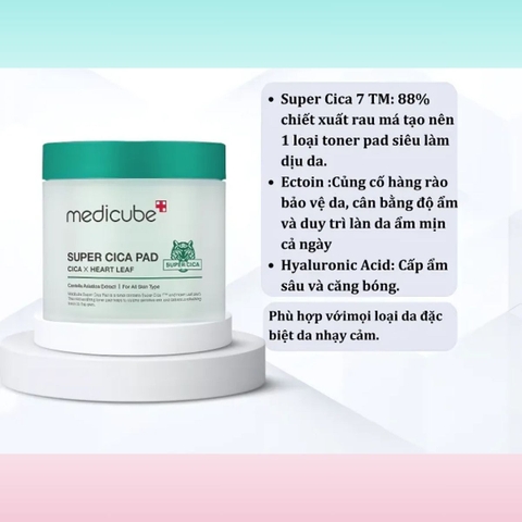 Toner Pad Medicube Zero Pore Pad 2.0 Sạch Sâu Giảm Mụn Đầu Đen Hàn Quốc Hộp 70 Miếng