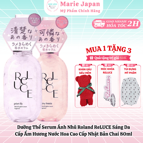 [MUA 1 TẶNG 3] Dưỡng Thể Serum Ánh Nhũ Roland ReLUCE Sáng Da Cấp Ẩm Nước Hoa Cao Cấp Nhật Bản Chai 80ml