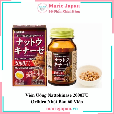 Viên Uống Nattokinase 2000FU Orihiro Nhật Bản 60 Viên