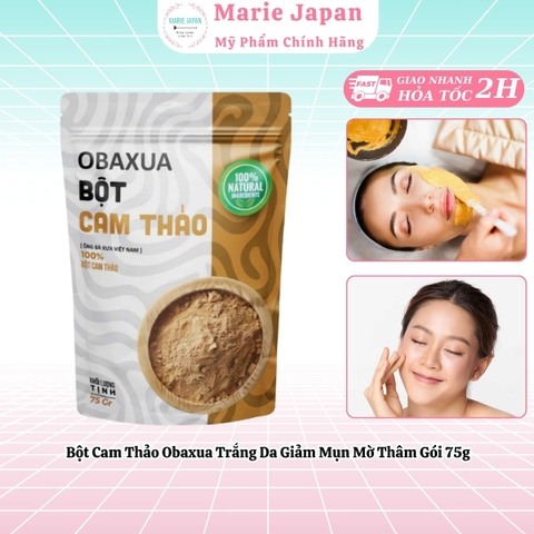 Bột Cam Thảo Obaxua Trắng Da Giảm Mụn Mờ Thâm Gói 75g