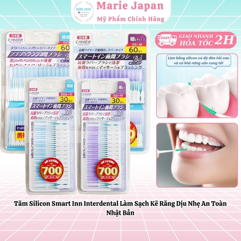 Tăm Silicon Smart Inn Interdental Làm Sạch Kẽ Răng Dịu Nhẹ An Toàn Nhật Bản