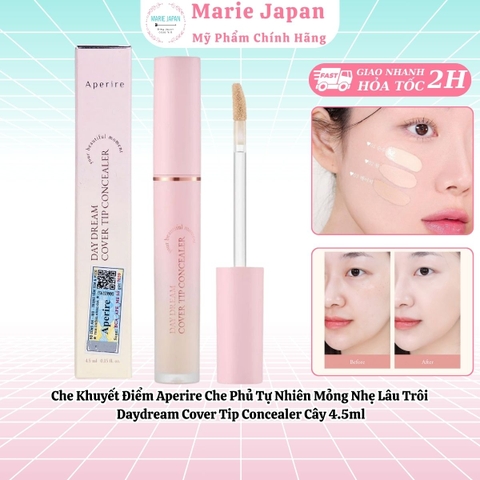 Che Khuyết Điểm Aperire Che Phủ Tự Nhiên Mỏng Nhẹ Lâu Trôi Daydream Cover Tip Concealer Hàn Quốc Cây 4.5ml