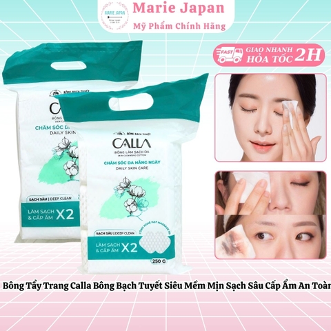 Bông Tẩy Trang Calla Bông Bạch Tuyết Siêu Mềm Mịn Sạch Sâu Cấp Ẩm An Toàn Cho Da