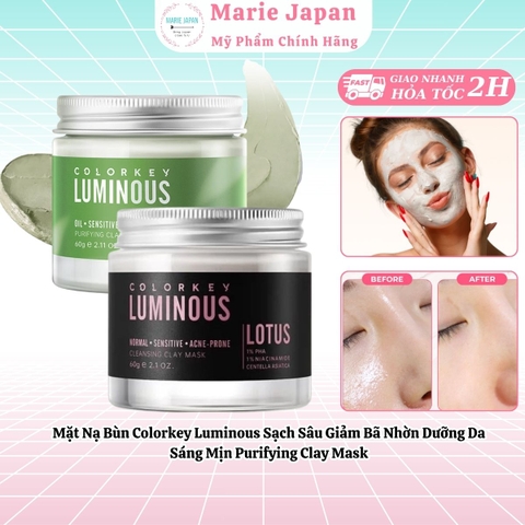 Mặt Nạ Bùn Colorkey Luminous Sạch Sâu Giảm Bã Nhờn Dưỡng Da  Sáng Mịn Purifying Clay Mask