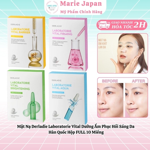 [Hộp 10 Miếng] Mặt Nạ Derladie Laboratorie Vital Dưỡng Ẩm Phục Hồi Sáng Da Hàn Quốc