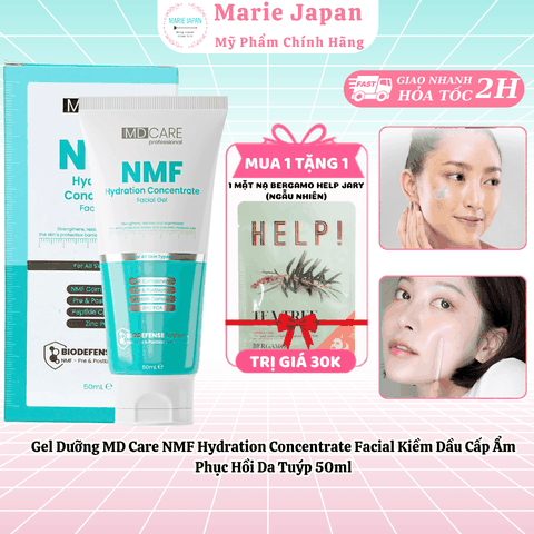 [MUA 1 TẶNG 1]Gel Dưỡng MD Care NMF Hydration Concentrate Facial Kiềm Dầu Cấp Ẩm Phục Hồi Da Tuýp 50ml-TẶNG 1 MẶT NẠ BERGAMO HELP JARY