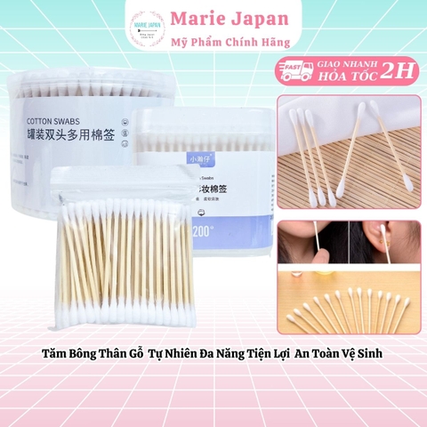 Tăm Bông Thân Gỗ Tự Nhiên Đa Năng Tiện Lợi An Toàn Vệ Sinh