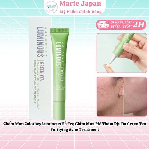Chấm Mụn Colorkey Luminous Hỗ Trợ Giảm Mụn Mờ Thâm Dịu Da Green Tea Purifying Acne Treatment