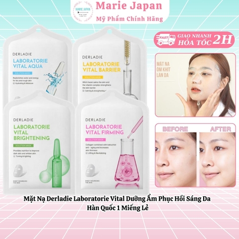 [1 Miếng Lẻ] Mặt Nạ Derladie Laboratorie Vital Dưỡng Ẩm Phục Hồi Sáng Da Hàn Quốc