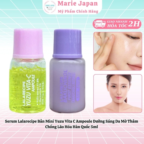 Serum Lalarecipe Bản Mini Yuzu Vita C Ampoule Dưỡng Sáng Da Mờ Thâm Chống Lão Hóa Hàn Quốc 5ml
