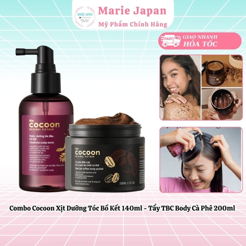 Combo Cocoon Dưỡng Bồ Kết 140ml + Tẩy Tế Bào Chết Body Cà Phê 200ml