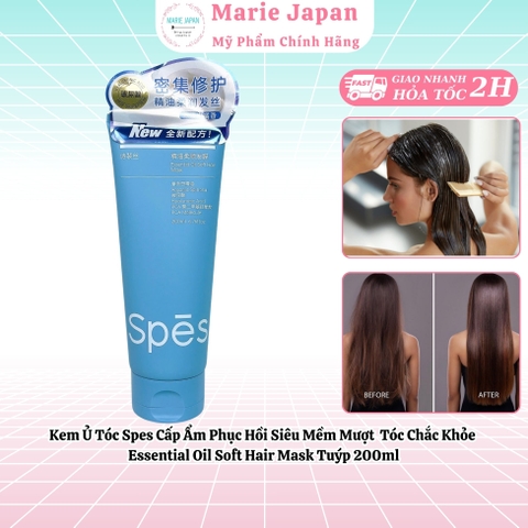 Kem Ủ Tóc Spes Cấp Ẩm Phục Hồi Siêu Mềm Mượt Tóc Chắc Khỏe Essential Oil Soft Hair Mask Tuýp 200ml