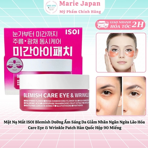 Mặt Nạ Mắt ISOI Blemish Dưỡng Ẩm Sáng Da Giảm Nhăn Ngăn Ngừa Lão Hóa  Care Eye & Wrinkle Patch Hàn Quốc Hộp 90 Miếng
