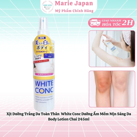 Xịt Dưỡng Trắng Da Toàn Thân  White Conc Dưỡng Ẩm Mềm Mịn Sáng Da Body Lotion Chai 245ml