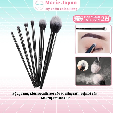 Bộ Cọ Trang Điểm Focallure 6 Cây Đa Năng Mềm Mịn Dễ Tán   Makeup Brushes Kit
