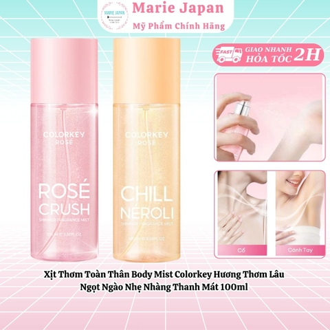 Xịt Thơm Toàn Thân Body Mist Colorkey Hương Thơm Lâu Ngọt Ngào Nhẹ Nhàng Thanh Mát 100ml