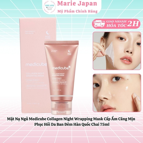 Mặt Nạ Ngủ Medicube Collagen Night Wrapping Mask Cấp Ẩm Căng Mịn Phục Hồi Da Ban Đêm Hàn Quốc Chai 75ml