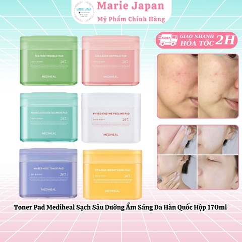 Toner Pad Mediheal Sạch Sâu Dưỡng Ẩm Sáng Da Hàn Quốc Hộp 170ml