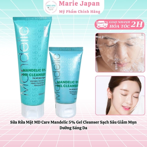 Sữa Rửa Mặt MD Care Mandelic 5% Gel Cleanser Sạch Sâu Giảm Mụn Dưỡng Sáng Da