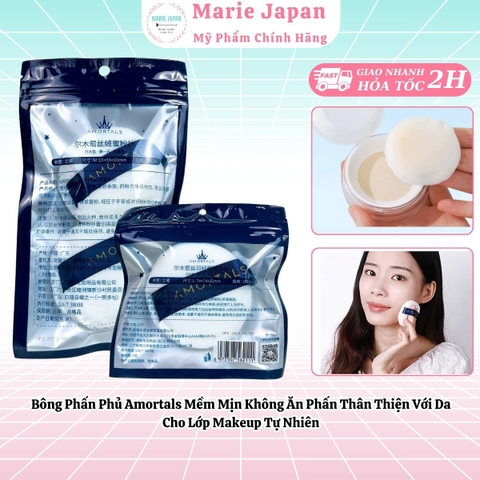Bông Phấn Phủ Amortals Mềm Mịn Không Ăn Phấn Thân Thiện Với Da Cho Lớp Makeup Tự Nhiên