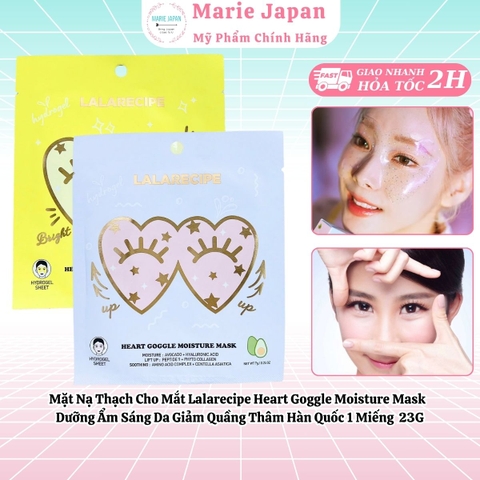 Mặt Nạ Thạch Cho Mắt Lalarecipe Heart Goggle Moisture Mask Dưỡng Ẩm Sáng Da Giảm Quầng Thâm Hàn Quốc 1 Miếng 23G