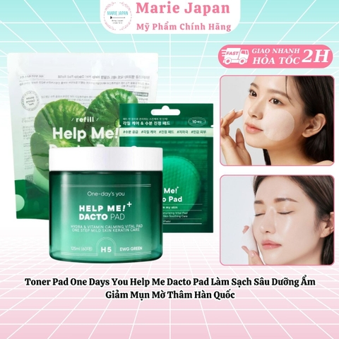 Toner Pad One Days You Help Me Dacto Pad Làm Sạch Sâu Dưỡng Ẩm Giảm Mụn Mờ Thâm Hàn Quốc
