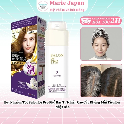 Bọt Nhuộm Tóc Salon De Pro Phủ Bạc Tự Nhiên Cao Cấp Không Mùi Tiện Lợi  Nhật Bản