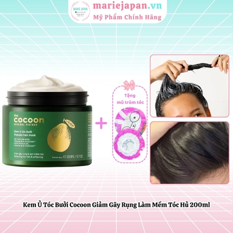 Kem Ủ Tóc Bưởi Cocoon Hũ 200ml (TẶNG KÈM MŨ TRÙM TÓC)