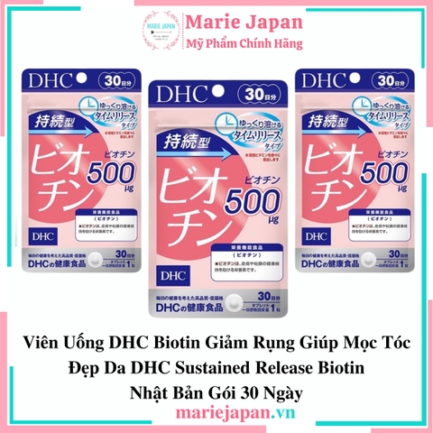 Viên Uống DHC Biotin Giảm Rụng Giúp Mọc Tóc Đẹp Da Nhật 30 Ngày