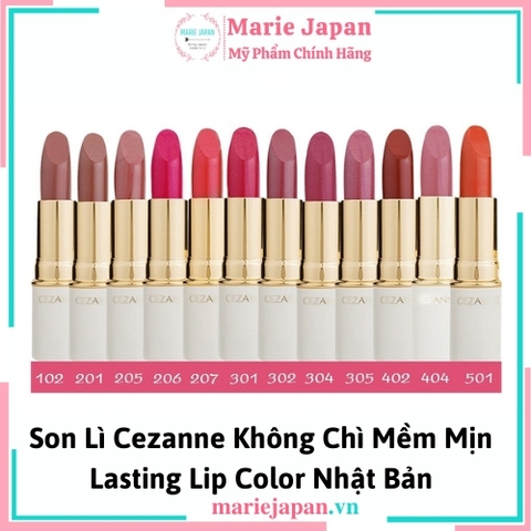 Son Lì Cezanne Không Chì Mềm Mịn Lasting Lip Color Nhật Bản