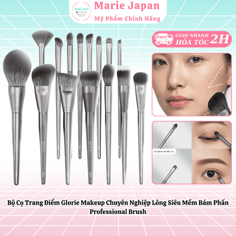 Cọ Trang Điểm Glorie Makeup Chuyên Nghiệp Lông Siêu Mềm Bám Phấn Professional Brush