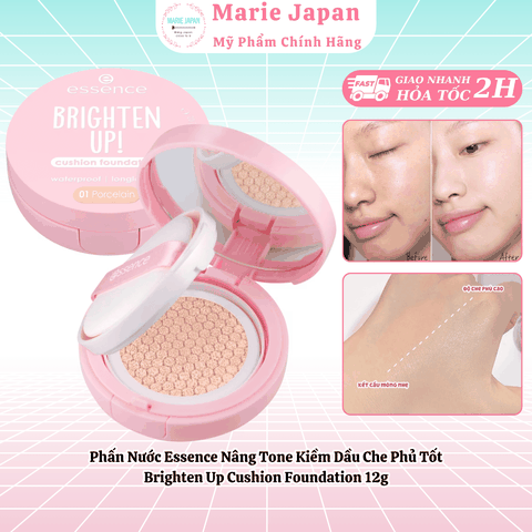 Phấn Nước Essence Nâng Tone Kiềm Dầu Che Phủ Tốt Brighten Up Cushion Foundation 12g