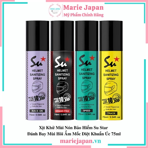 Xịt Khử Mùi Nón Bảo Hiểm Su Star Track - VÀNG UNISEX Chai 75ml