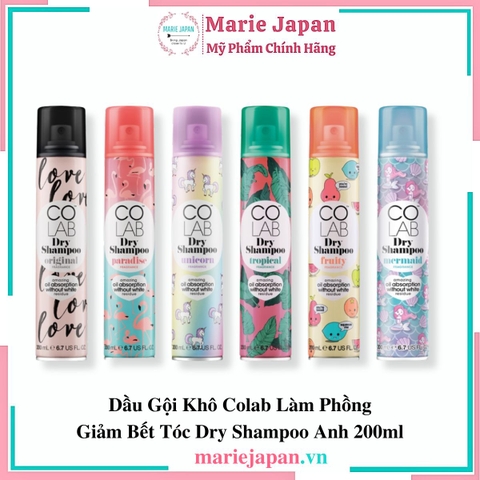 Dầu Gội Khô Colab Làm Phồng Giảm Bết Tóc Dry Shampoo Anh 200ml