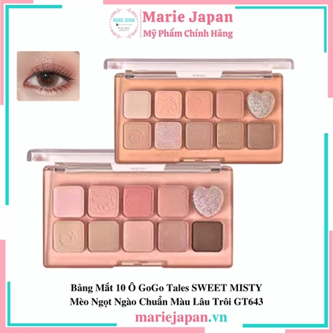 Bảng Mắt 10 Ô GoGo Tales SWEET MISTY Mèo Ngọt Ngào Chuẩn Màu Lâu Trôi GT643