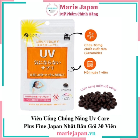 Viên Uống Chống Nắng Uv Care Plus Fine Japan Nhật Bản Gói 30 Viên