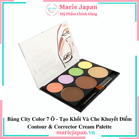 Bảng City Color 7 Ô - Tạo Khối Và Che Khuyết Điểm Contour & Corrector Cream Palette