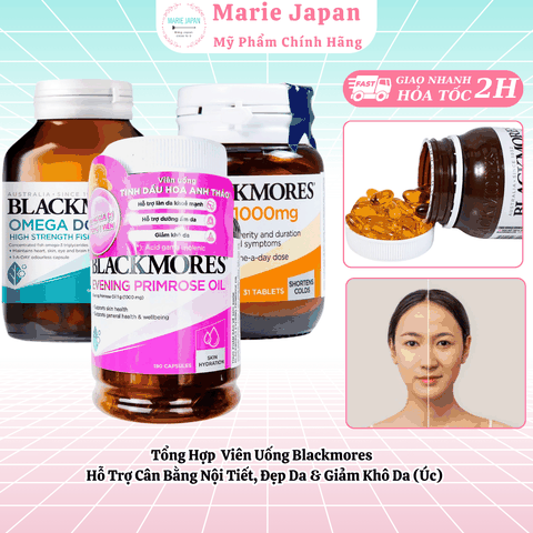Tổng Hợp  Viên Uống Blackmores  Hỗ Trợ Cân Bằng Nội Tiết, Đẹp Da & Giảm Khô Da (Úc)