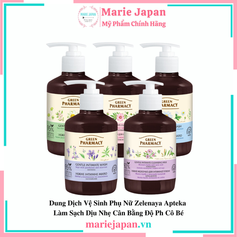 Dung Dịch Vệ Sinh Phụ Nữ Zelenaya Apteka Làm Sạch Lành Tính Dịu Nhẹ Cân Bằng Độ Ph Cô Bé 370ml