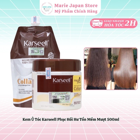 Kem Ủ Tóc Karseell Phục Hồi Tóc Hư Tổn Siêu Mềm Mượt Collagen 500ml