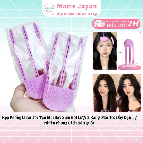 Kẹp Phồng Chân Tóc Tạo Mái Bay Siêu Hot Lược 3 Răng Mái Tóc Dày Dặn Tự Nhiên Phong Cách Hàn Quốc