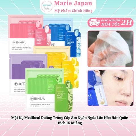 Mặt Nạ Mediheal Daily Solution Mask Cấp Ẩm Dưỡng Sáng Chống Lão Hóa Hàn Quốc Bịch 15 Miếng