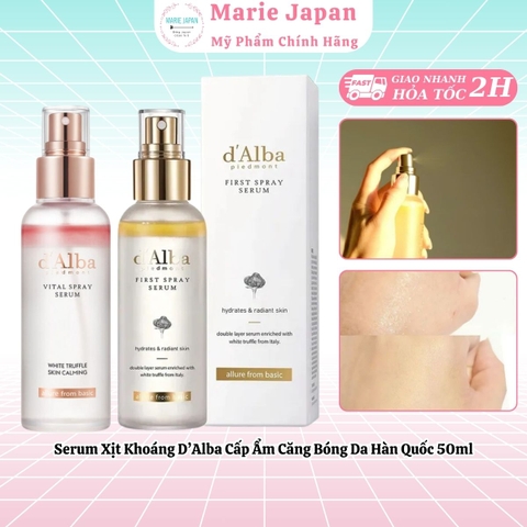 Serum Xịt Khoáng D’Alba First Spray Nấm Truffle Dưỡng Da Căng Bóng Trắng Sáng Hàn Quốc 50ml