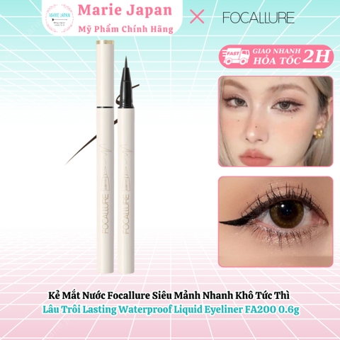 Kẻ Mắt Nước Focallure Siêu Mảnh Nhanh Khô Tức Thì Lâu Trôi Lasting Waterproof Liquid Eyeliner FA200 0.6g