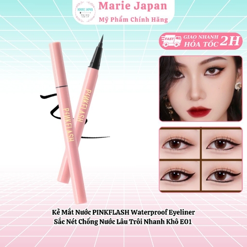 Kẻ Mắt Nước PINKFLASH Waterproof Eyeliner Sắc Nét Chống Nước Lâu Trôi Nhanh Khô E01