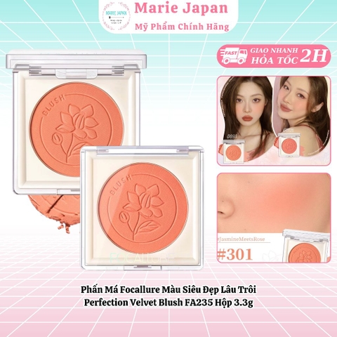 Phấn Má Focallure Màu Siêu Đẹp Lâu Trôi Perfection Velvet Blush FA235 Hộp 3.3g