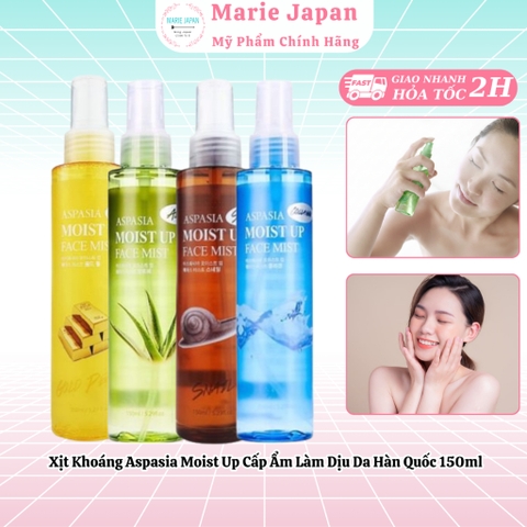 Xịt Khoáng Lô Hội Aspasia Moist Up Face Mist Hàn Quốc Chai 150ml