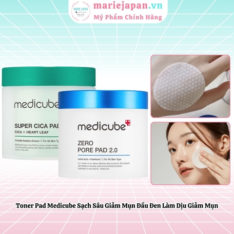 Toner Pad Medicube Zero Pore Pad 2.0 Sạch Sâu Giảm Mụn Đầu Đen Hàn Quốc 155g