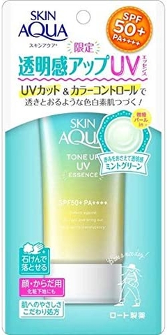 Kem CN SKIN AQUA Tone Up UV Essence SPF50+/PA++++ - Màu Xanh (Da Nhạy Cảm)
